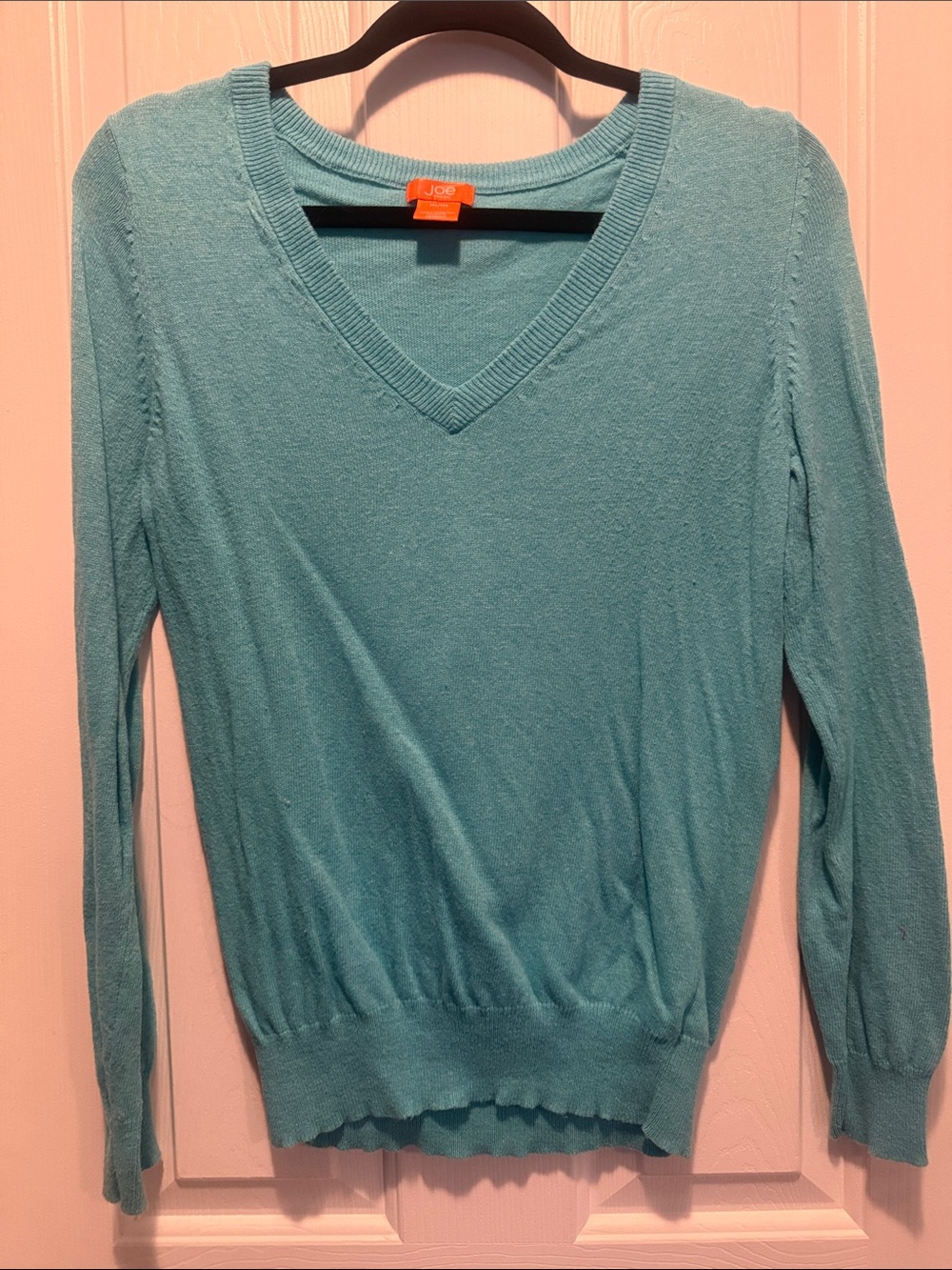 Joe Fresh Women's Teal-Light Blue V-Neck Sweater